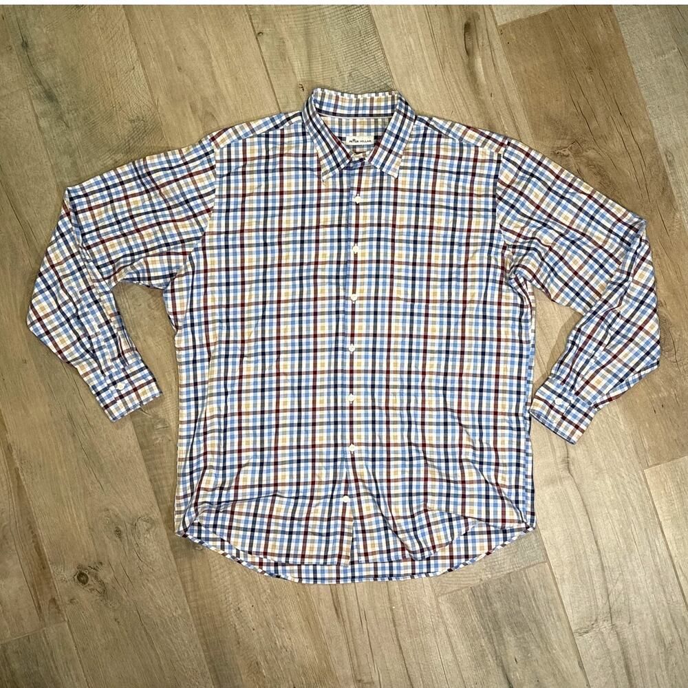 Peter Millar Cotton Button Down Mens Shirt Size XL